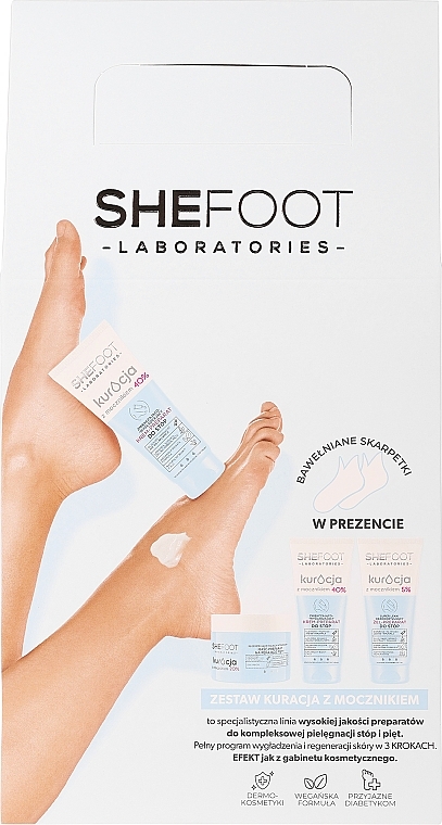 Set - Shefoot Laboratories Urea Treatment Set ( Fußcreme/45ml + Fußmaske /45g + Fußgel/45ml) — Bild N1