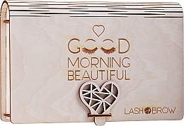 Wimpernpflegeset - Lash Brow Good Morning Beautiful (Mascara 10ml + Wimpern in der Flasche 9g + Augenbrauen- und Wimpernöl 6ml + Geschenkbox aus Holz) — Bild N1