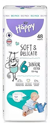 Babywindeln 15+ kg Größe 6 Junior Extra 48 St. - Bella Baby Happy Soft & Delicate  — Bild N1