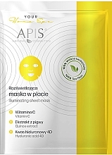 Düfte, Parfümerie und Kosmetik Aufhellende Tuchmaske für das Gesicht - APIS Professional Your Home Spa Illuminating Sheet Mask