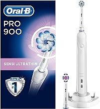 Mundpflegeset - Oral-B Pro 900 Sensi UltraThin D16.524.3U (Elektrische Zahnbürste + Ersatzköpfe für elektrische Zahnbürste 2 St. + Zahnbürsten-Ladegerät 1 St.) — Bild N2