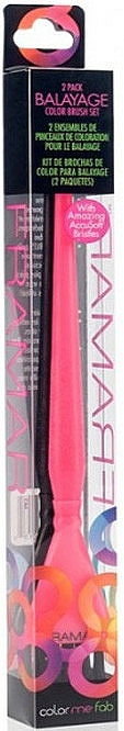Färbepinsel für Balayage-Techniken schwarz, pink 2 St. - Framar Balayage Brush Set Pink & Black 2-Piece — Bild N2
