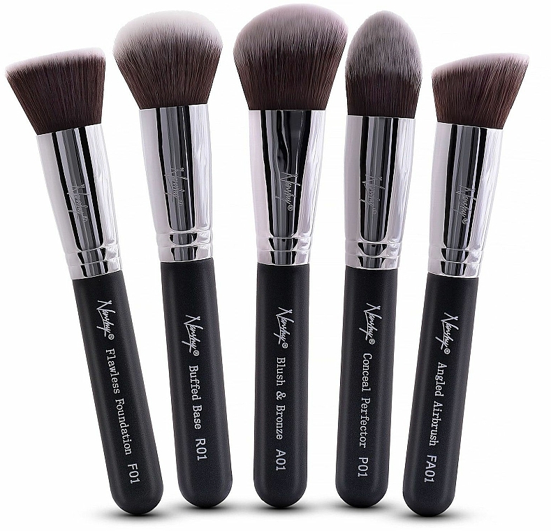 Make-up Pinselset 5-tlg. - Nanshy Face Brush Set Black — Bild N1
