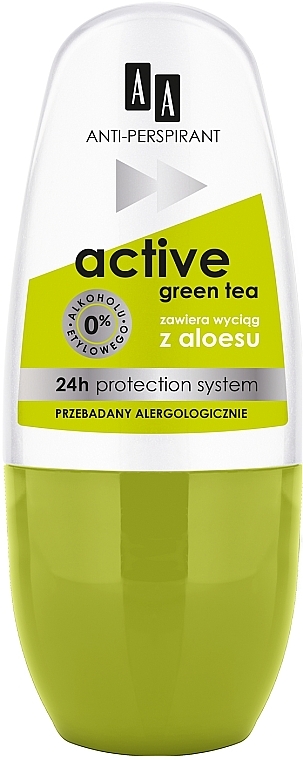 Deo Roll-on Antitranspirant Active - AA Deo Anti-Perspirant Green Tea 24H