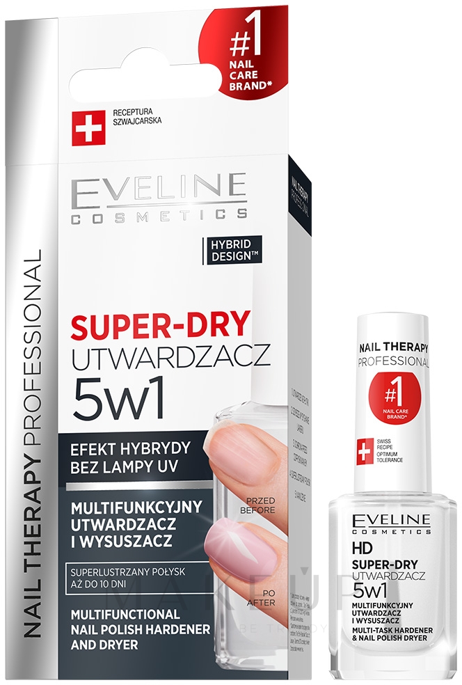 5in1 Nagelüberlack - Eveline Cosmetics Nail Therapy Professional Super-Dry Top Coat — Bild 12 ml