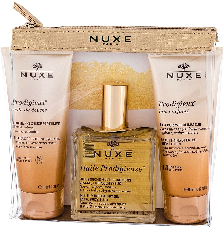 Set - Nuxe Trousse Travel with Nuxe Prodigieuse Collection (oil/100ml + lot/100ml + oil/100ml) — Bild N1
