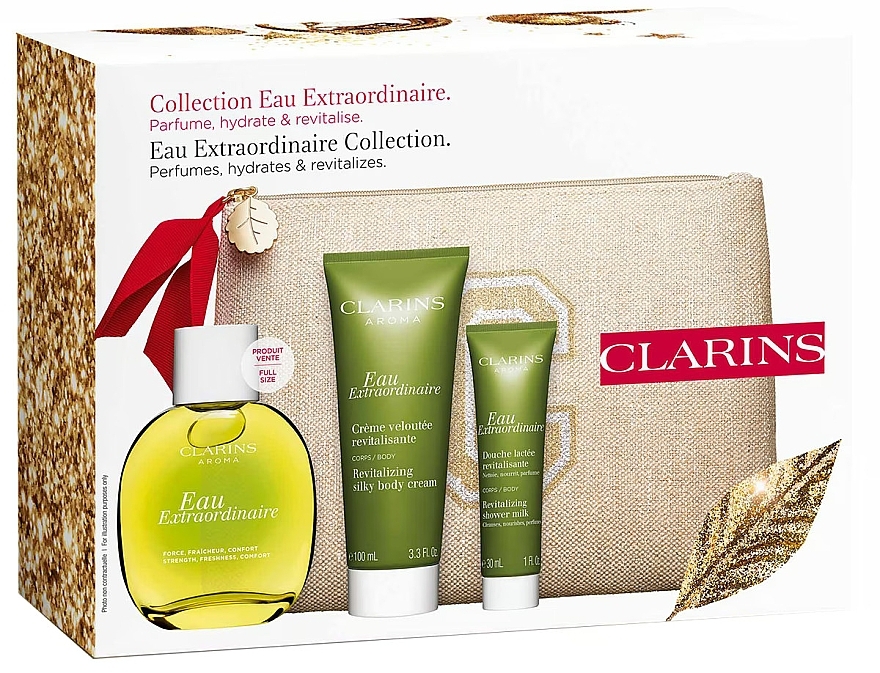 Clarins Clarins Eau Extraordinaire - Duftset (Eau de Toilette 100ml + Körperlotion 100ml + Duschgel 30ml + Kosmetiktasche)  — Bild N4