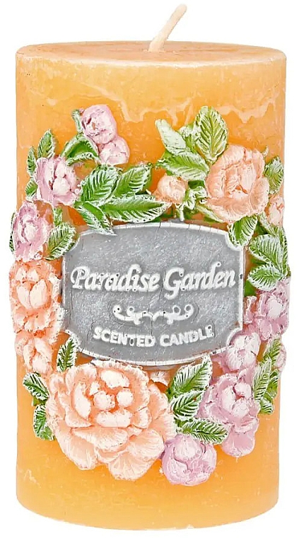 Dekorative Kerze 7x11.5 cm gelb - Artman Paradise Garden — Bild N1