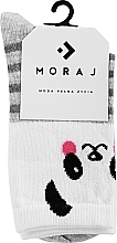 Lange Damensocken grau gestreift mit Panda - Moraj — Bild N1