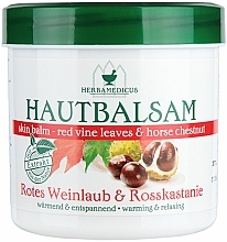 Düfte, Parfümerie und Kosmetik Wärmender und entspannender Körperbalsam mit rotem Weinlaub und Rosskastanie - Herbamedicus Skin Balm