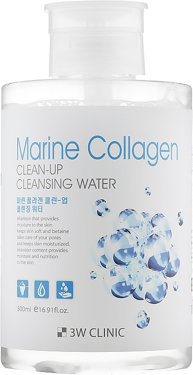 Mizellares Reinigungswasser mit Meereskollagen - 3w Clinic Marine Collagen Clean-Up Cleansing Water — Bild N1