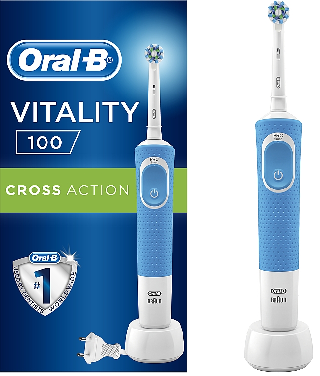Elektrische Zahnbürste blau - Oral-B Vitality 100 D100.413.1 PRO CrossAction — Bild N1