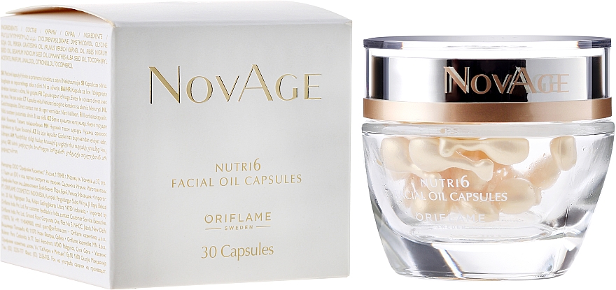 Regenerierende Gesichtskapseln mit nährstoffreichen natürlichen Ölen 30 St. - Oriflame NovAge Nutri6 Facial Oil Capsules — Bild N1