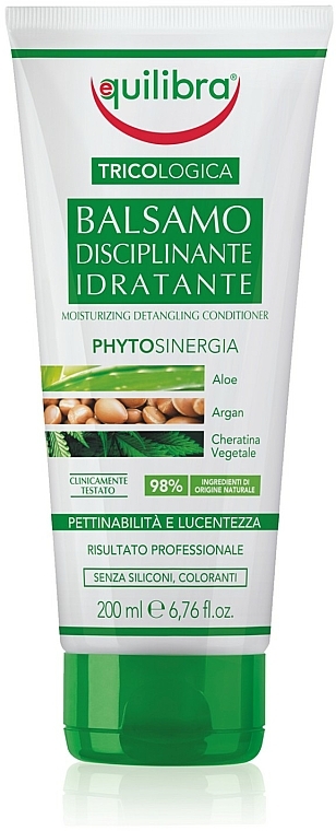 Feuchtigkeitsspendende Haarspülung mit Aloe Vera, Argan und pflanzlichem Keratin - Equilibra Tricologica Moisturizing Detangling Conditioner — Bild N1