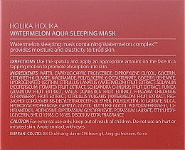 Feuchtigkeitsspendende Gesichtsmaske mit Wassermelonenextrakt - Holika Holika Watermelon Aqua Sleeping Mask — Foto N2