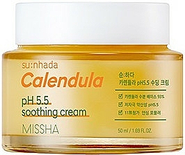 Beruhigende Gesichtscreme mit Calendula für empfindliche Haut - Missha Su:Nhada Calendula pH 5.5 Soothing Cream — Bild N1