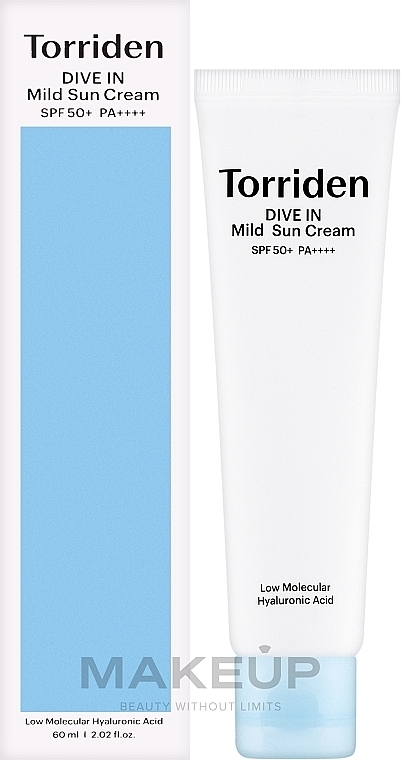 Feuchtigkeitsspendende Sonnenschutzcreme - Torriden Dive-In Mild Sun Cream SPF50+ PA++++ — Bild N2