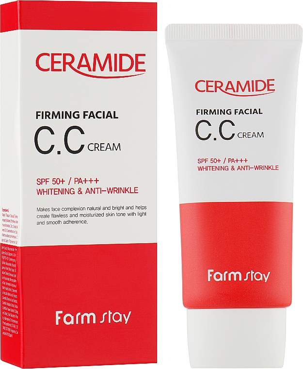 Stärkende CC-Creme für das Gesicht mit Ceramiden SPF50+ - Farmstay Ceramide Firming Facial CC Cream — Bild N1