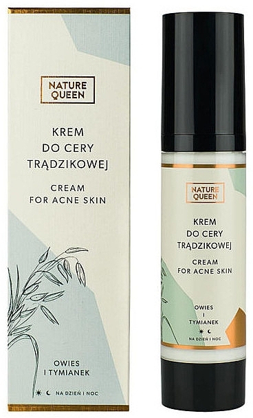 Nature Queen Cream For The Acne Skin - GESCHENK! Creme gegen Akne-Haut für Tag und Nacht mit Hafer und Thymian — Bild N1