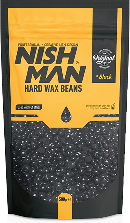 Enthaarungwachs für Männer in Granulatform - Nishman Hard Wax Beans Black — Bild N1