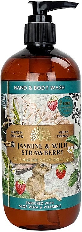 Waschgel für Hände und Körper mit Jasmin und Erdbeere - The English Soap Company Anniversary Jasmine & Wild Strawberry Hand & Body Wash — Bild N1