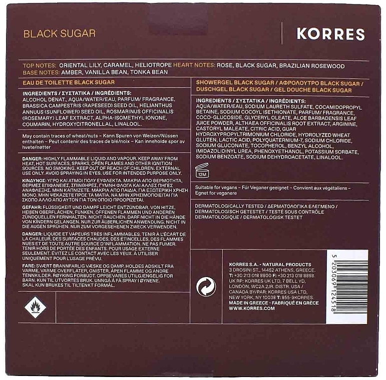 Korres Black Sugar Spread Joy - Duftset (Eau de Toilette 50ml + Duschgel 250ml) — Bild N3