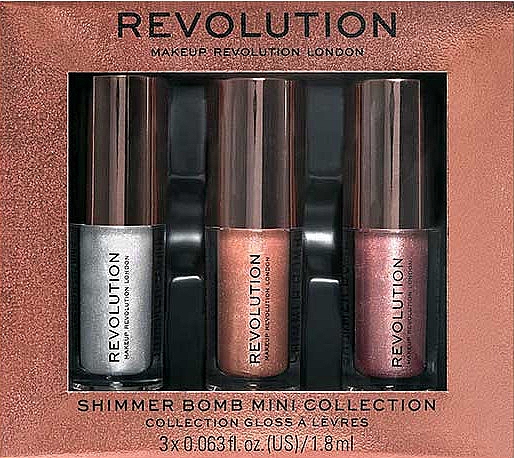 Lipgloss-Set - Makeup Revolution Shimmer Bomb Mini Collection (3x1.8ml)  — Bild N1