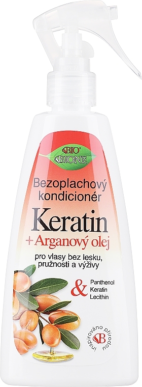 Haarspülung ohne Ausspülen mit Keratin, Arganöl und Panthenol - Bione Cosmetics Keratin + Argan Oil Leave-in Conditioner With Panthenol — Bild N1