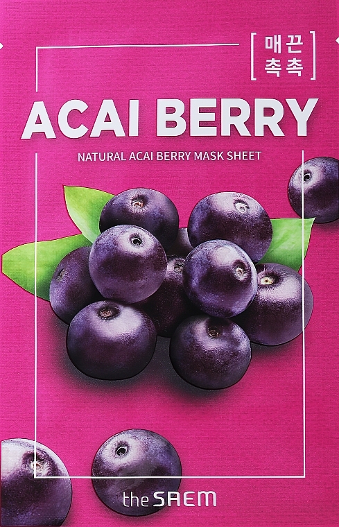 Tuchmaske für das Gesicht mit Acai-Berry - The Saem Natural Acai Berry Mask Sheet — Bild N1