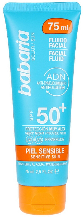 Sonnenschutfluid für das Gesicht SPF 50+ - Babaria Protective Facial Fluid For Sensitive Skin Spf 50 — Bild N1