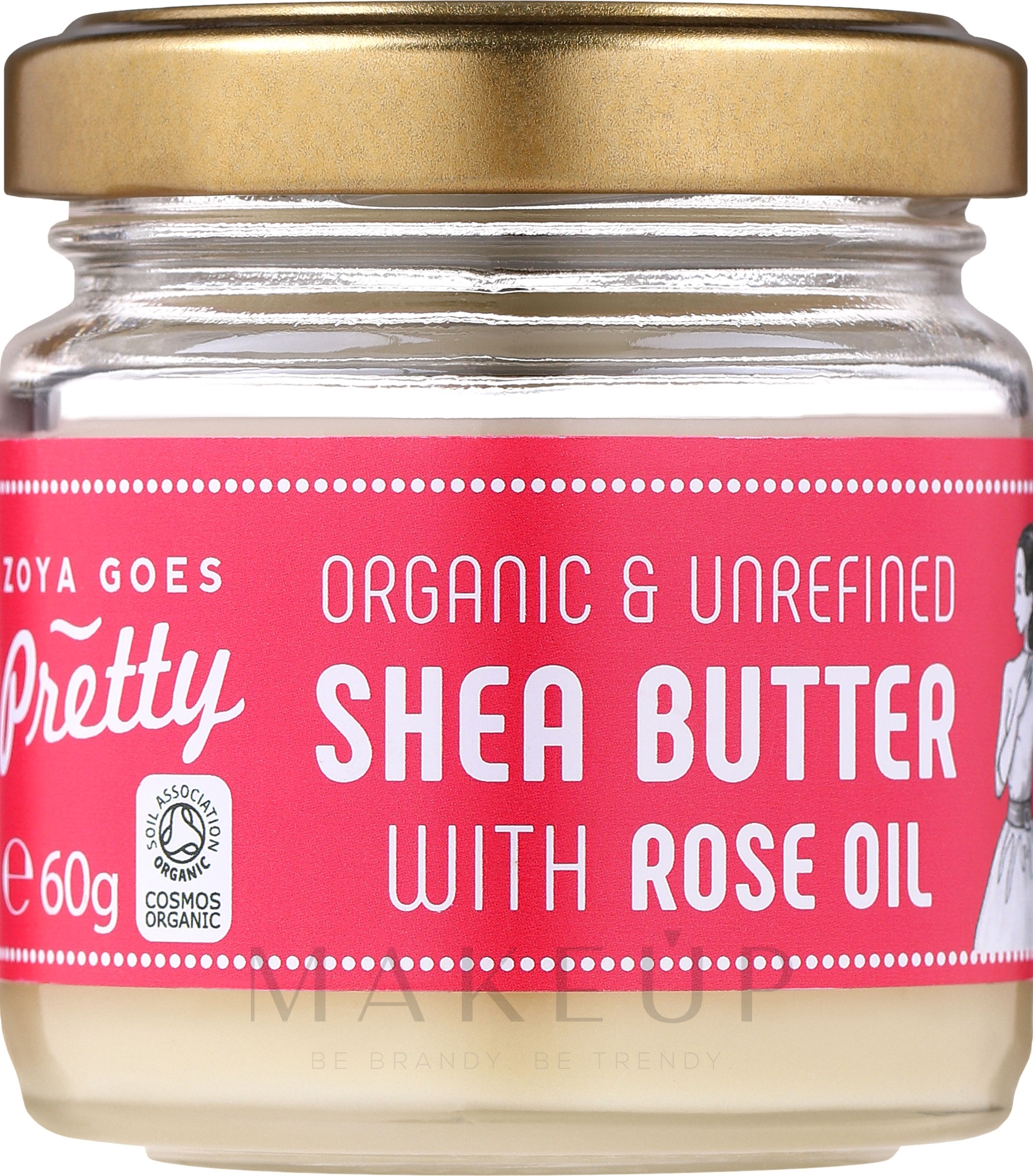 Sheabutter mit Rosenöl für den Körper - Zoya Goes Pretty Shea Butter With Rose Oil Organic Cold Pressed — Bild 60 g