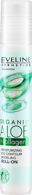 Feuchtigkeitsspendendes und straffendes Augenkonturgel mit Aloe und Kollagen (Roll-on) - Eveline Cosmetics Organic Aloe + Collagen — Bild N1