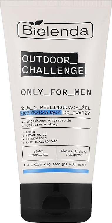 2-in-1 Gesichtsreinigungsgel - Bielenda Only For Men Outdoor Challenge 2 in 1 Peeling Facial Cleansing Gel	 — Bild N1