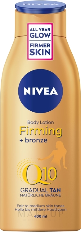 Straffende Körperlotion mit Bronze-Effekt - Nivea Q10 Plus Firming Bronze Body Lotion — Foto 400 ml