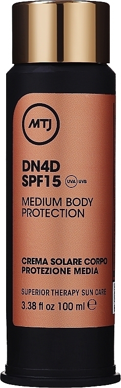 Sonnenschutzcreme für den Körper SPF15 - MTJ Cosmetics Superior Therapy Sun Care DN4D Body Cream SPF15 Medium Body Protection — Bild 100 ml