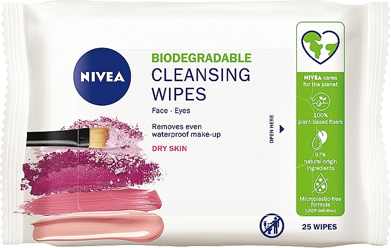 3in1 Biologisch abbaubare Gesichtsreinigungstücher zum Abschminken - Nivea Biodegradable Cleansing Wipes 3in1 — Bild N1