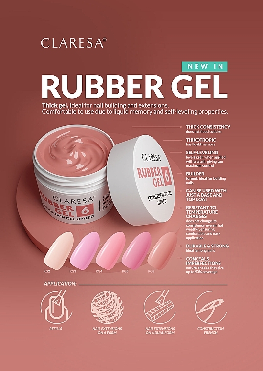 Gel zur Nagelverlängerung 90 g - Claresa Rubber Gel — Bild N6