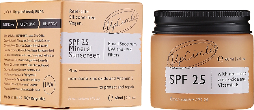 Mineralischer Sonnenschutz für das Gesicht - UpCircle SPF 25 Mineral Sunscreen — Bild N1