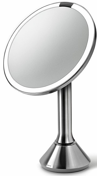 Spiegel mit LED-Lichtsensor und 5-facher Vergrößerung - Simplehuman LED Light Sensor Makeup Mirror Stainless Steel — Bild N2