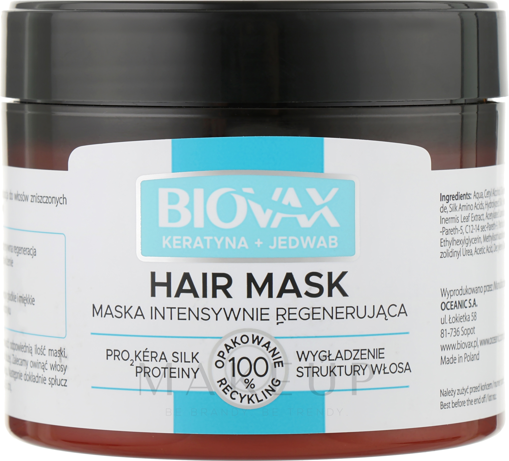 Haarmaske Keratin und Seide - Biovax Keratin + Silk Hair Mask — Bild 250 ml