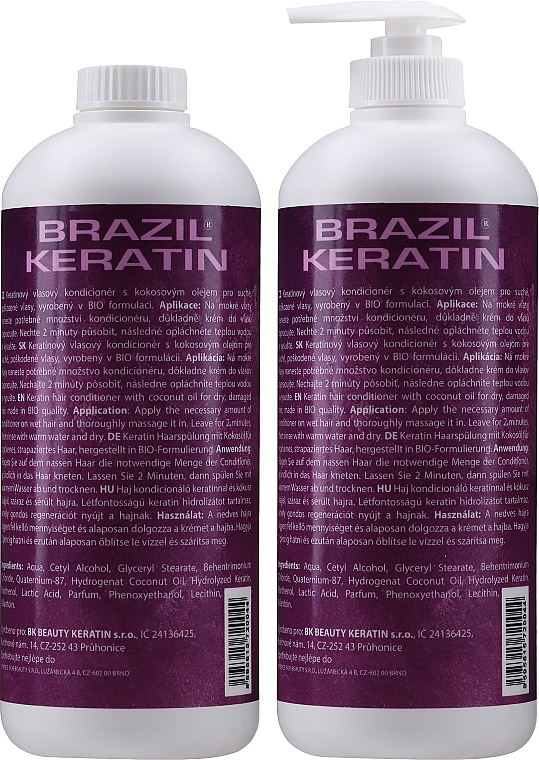 Haarpflegeset - Brazil Keratin Intensive Coconut Conditioner Set (Haarconditioner 550mlx2) — Bild N3