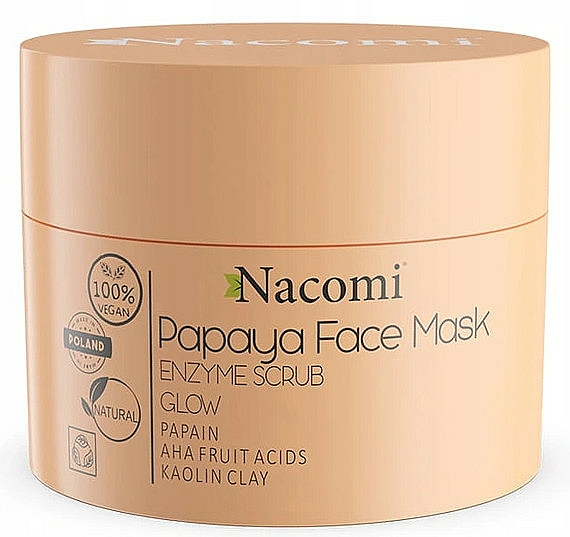 Maske-Peeling für das Gesicht mit weißem Ton - Nacomi Papaya Face Mask Enzyme Scrub