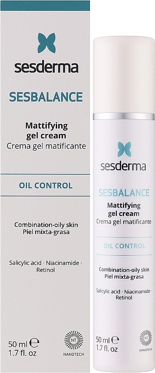 Creme-Gel für das Gesicht - SesDerma Laboratories Sesbalance Mattifying Gel Cream — Bild N2