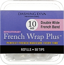 Nageltips French Wrap - Dashing Diva French Wrap Plus Double Wide White 50 Tips Size 10 — Bild N1