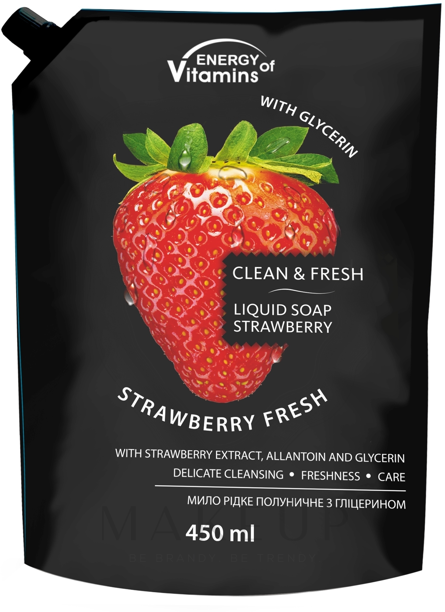 Flüssigseife Erdbeere (Doypack) - Leckere Geheimnisse Energy of Vitamins  — Foto 450 ml