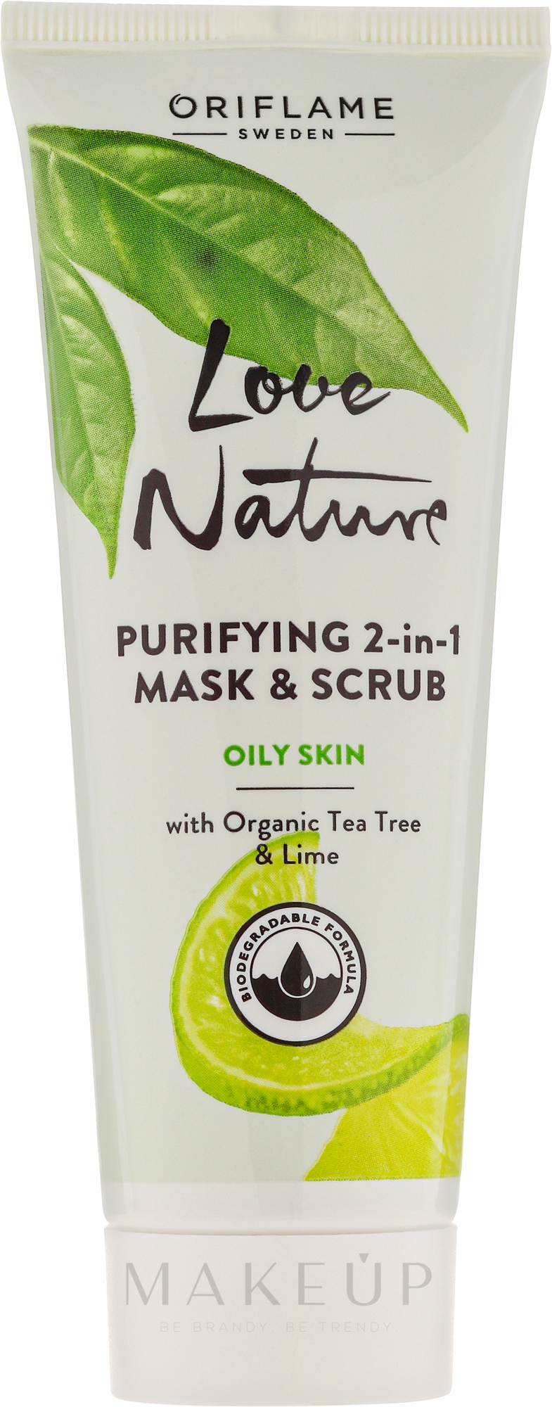 2in1 Klärendes Gesichtspeeling & Maske mit Teebaum und Limette - Oriflame Love Nature Purifyng 2in1 Mask&Scrub — Foto 75 ml