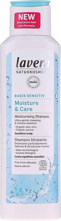 Feuchtigkeitsspendendes und pflegendes Shampoo - Lavera Basis Sensitive Moisturizing & Care Shampoo — Bild N1