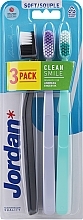 Zahnbürste weich schwarz, türkis, lavendelfarben - Jordan Clean Smile Soft — Bild N1