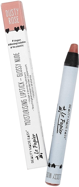 Feuchtigkeitsspendender Lippenstift - Beauty Made Easy Le Papier Moisturizing Lipstick Glossy Nudes — Bild N1