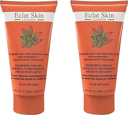 Set - Eclat Skin London Hyaluronic Acid + Shea Butter Day Cream (f/cr/2x50ml) — Bild N1